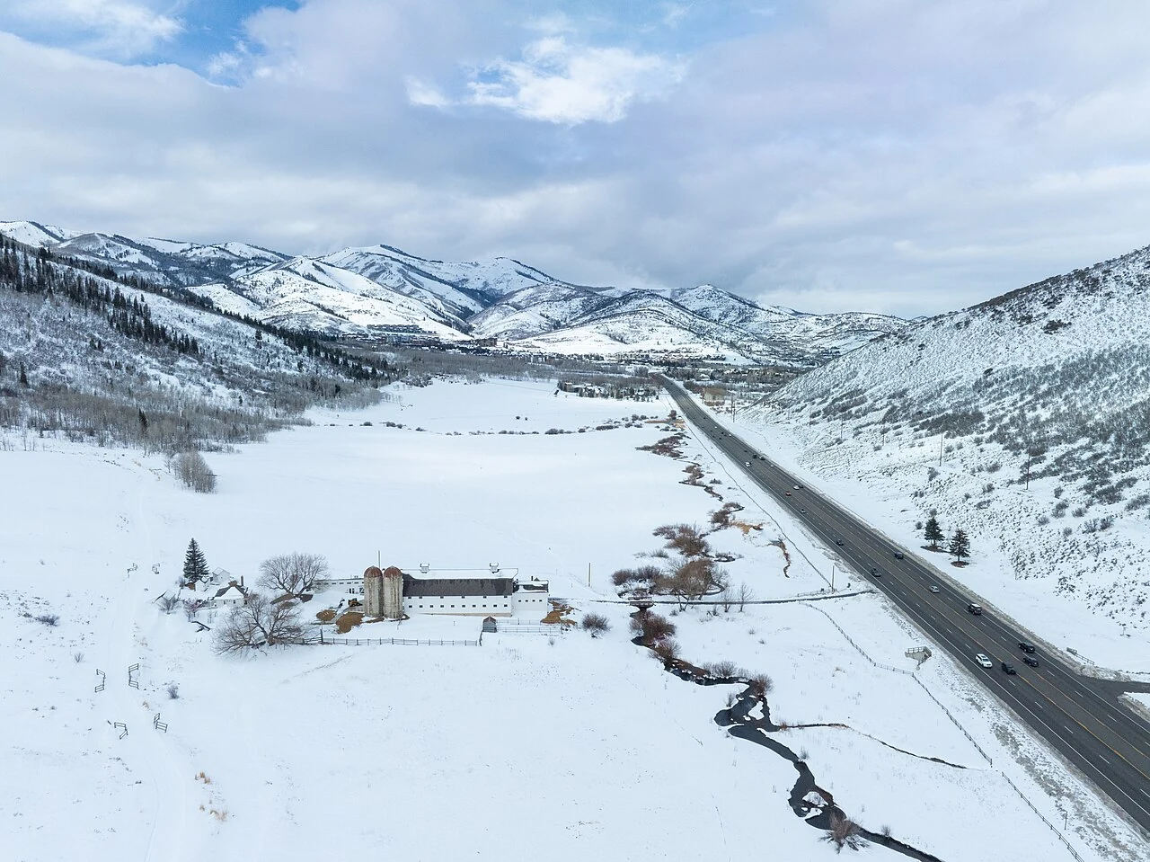 Snowy Utah mountain corridor, original photograph